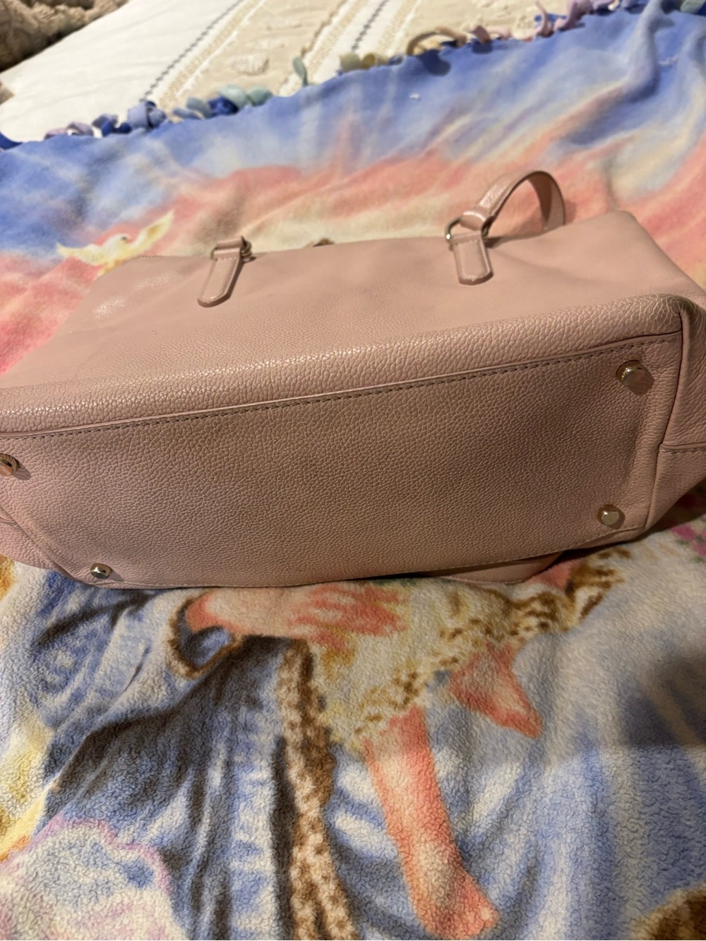 kate spade Pebbled Leather Tote in Light Blush Pink